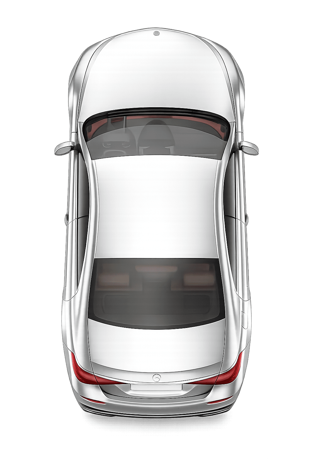 Top-down view of the car